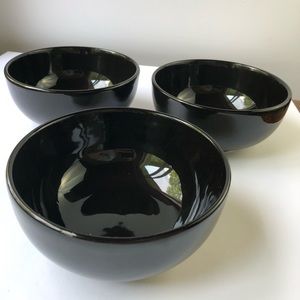 Varages France Luberon Black 6” Cereal Bowls HTF